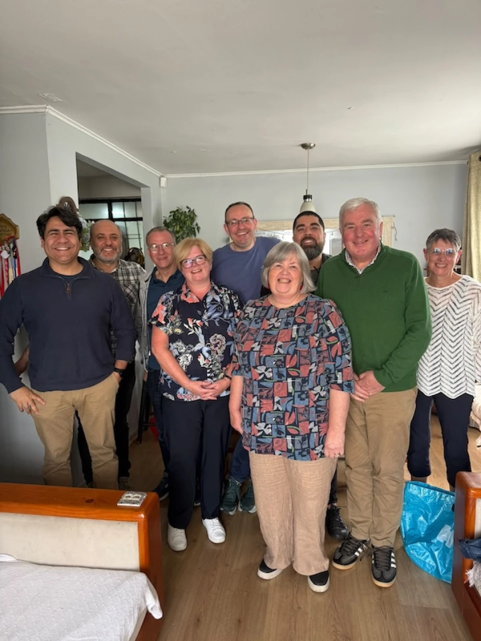 L-R: Bishop Juan Esteban Saravia, Canon Cristobel Ceron (Church Planting), Capt George Newell, Revd Mark Lennox, Revd Max Diaz (Principal of CEP Theological College), Bishop David, Eunice Newell, Tracey Taggart and Hilary McClay (Millie Bellew not pictured)
