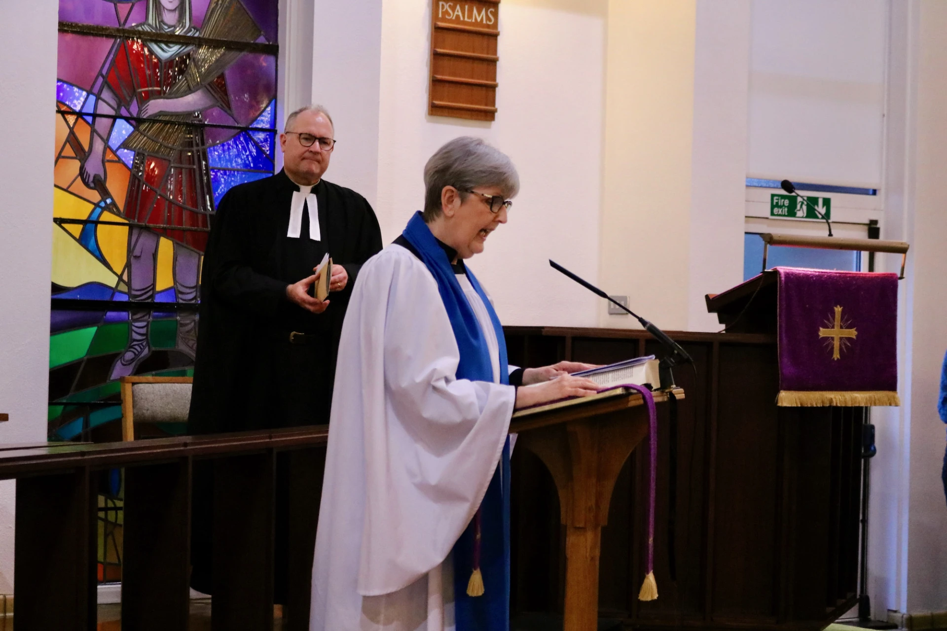 Diocesan Lay Reader Wendy reads the Gospel