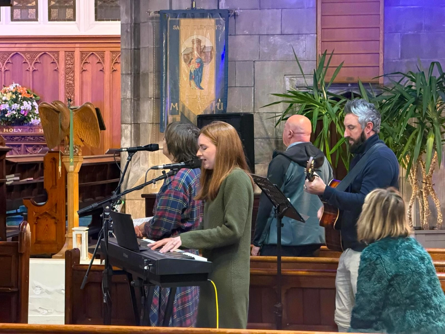 St Clement's band lead worship