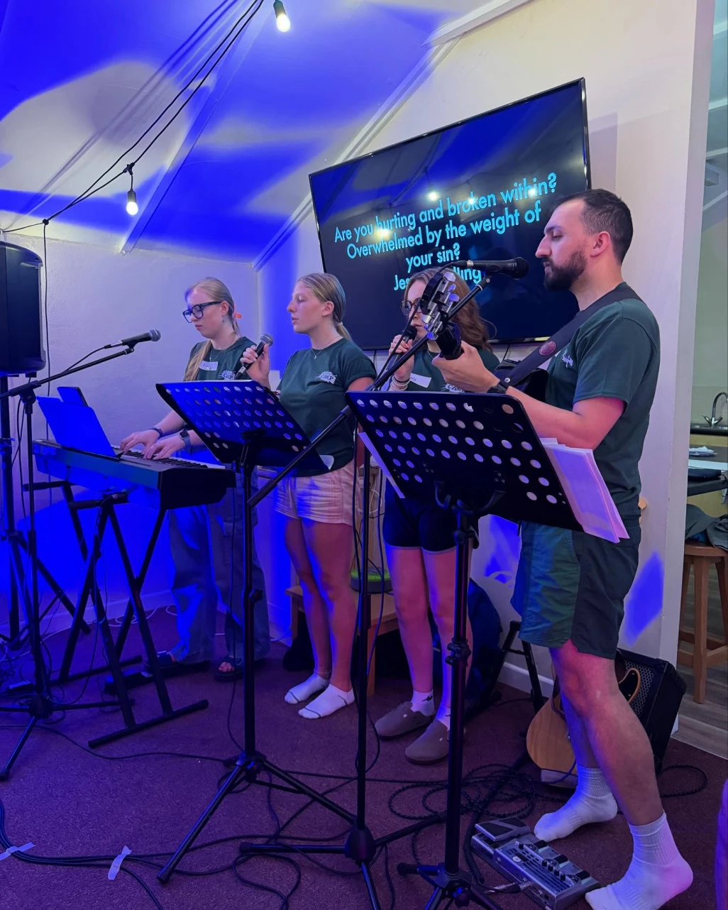 Worship team at Senior Camp